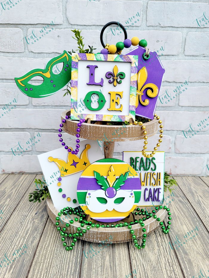 Mardi Gras Tiered Tray Set- wholesale