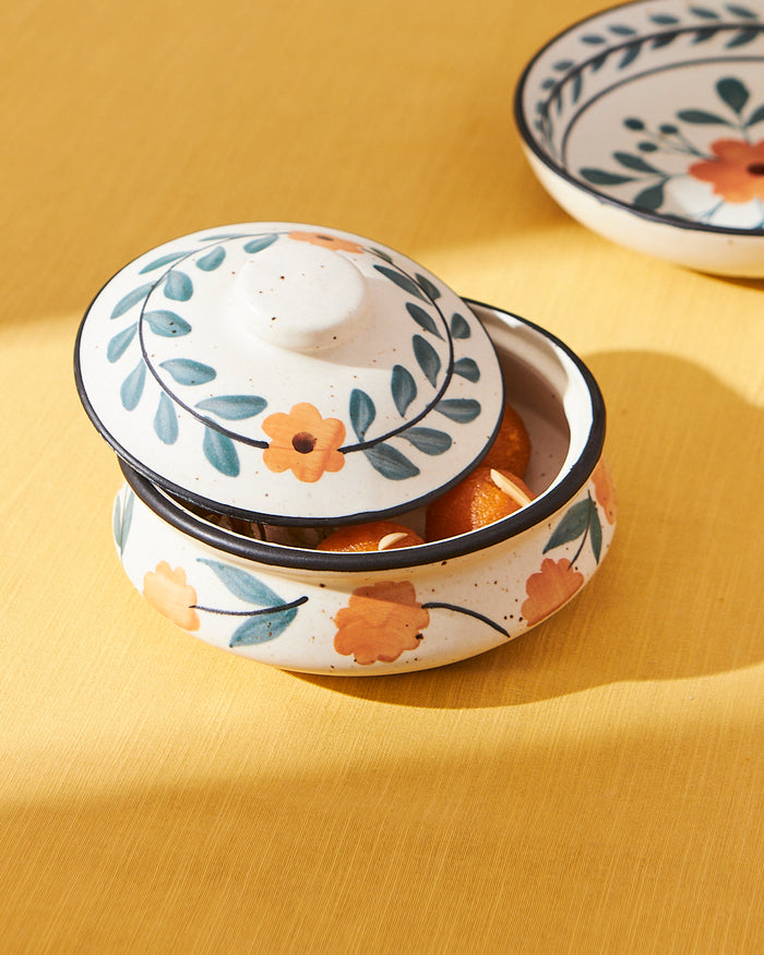 Marigold Casserole | Handpainted Stoneware