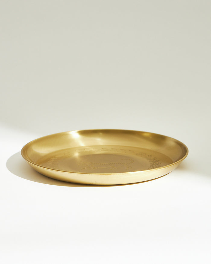 Marigold Royal Tiger Brass Thali