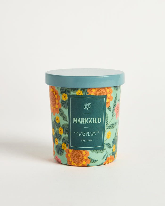 Marigold Soy Wax Candle, Mixed Floral