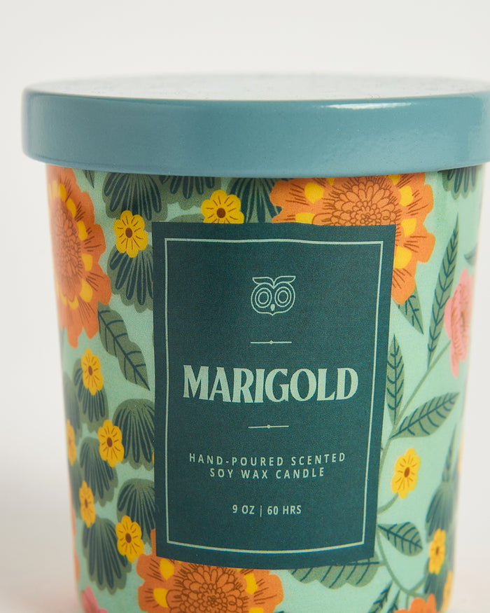 Marigold Soy Wax Candle, Mixed Floral