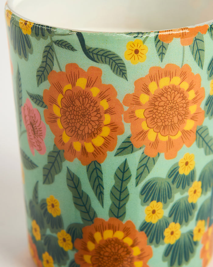 Marigold Soy Wax Candle, Mixed Floral