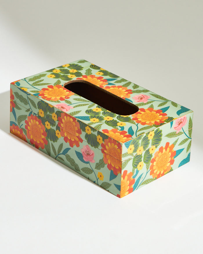 Marigold Tissue Box | Wood