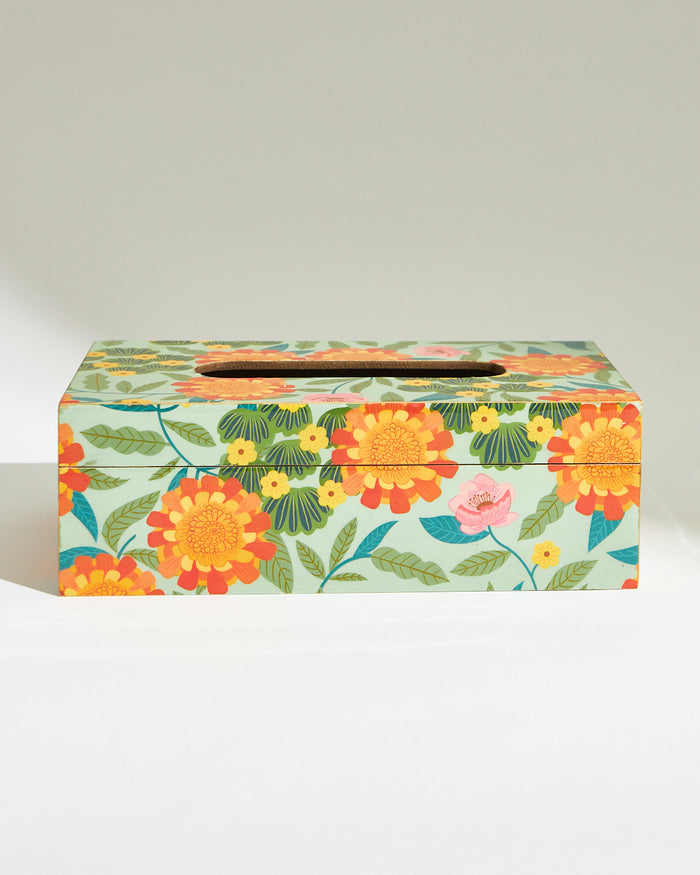 Marigold Tissue Box | Wood