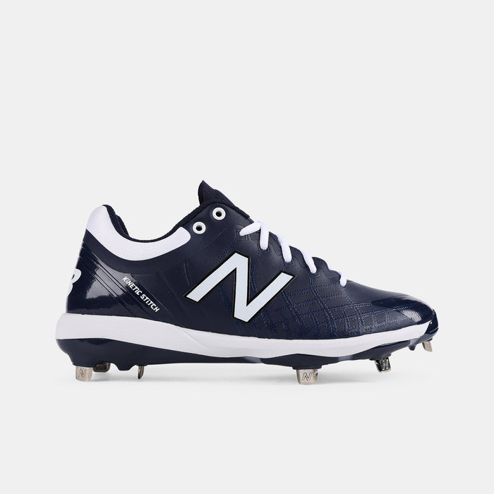 Side view of New Balance L4040v5 Lo Cut Metal Baseball Cleats.