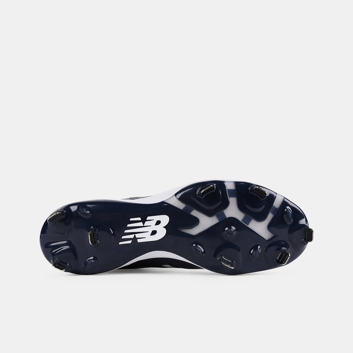 Bottom view of New Balance L4040v5 Lo Cut Metal Baseball Cleats.