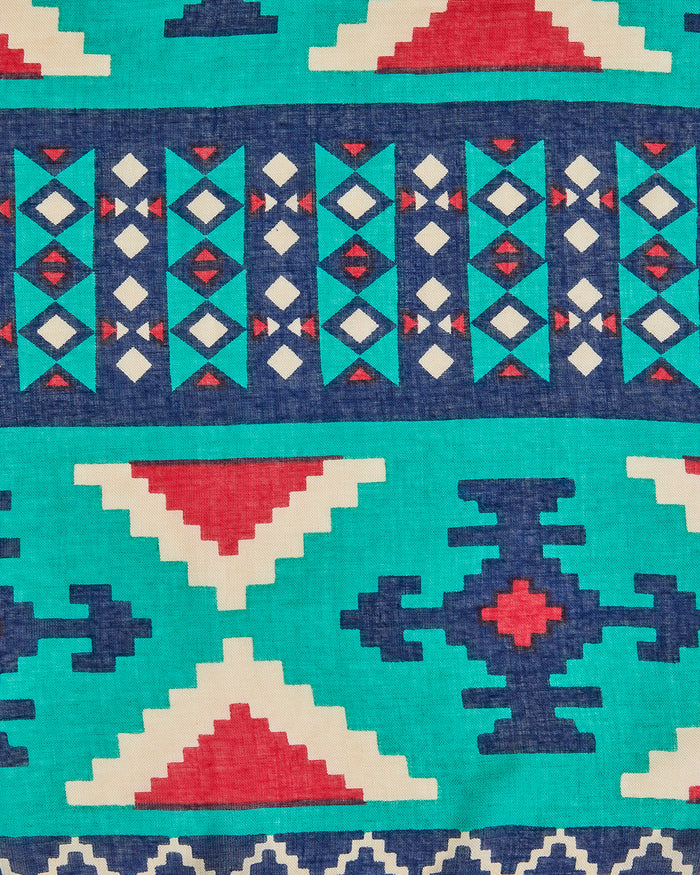 Mercado Aztec Tassels Scarf - Rectangular