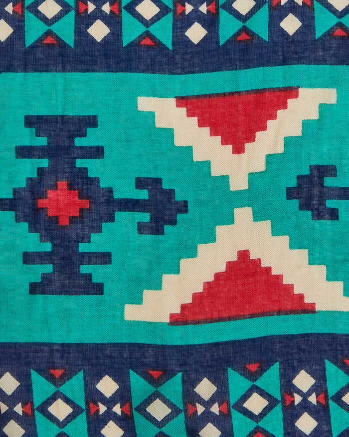 Mercado Aztec Tassels Scarf - Rectangular