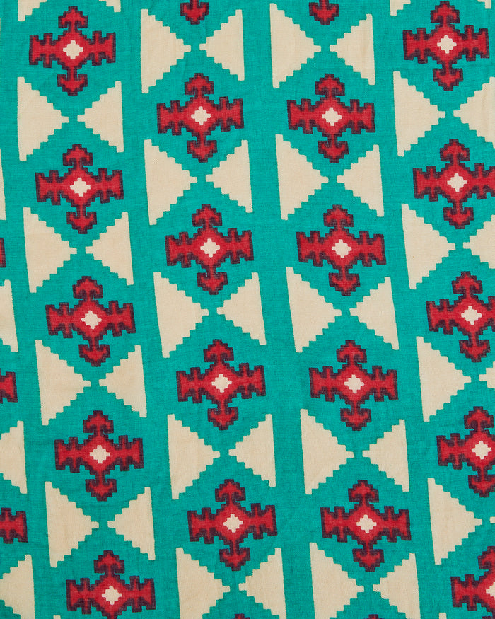 Mercado Aztec Tassels Scarf - Rectangular