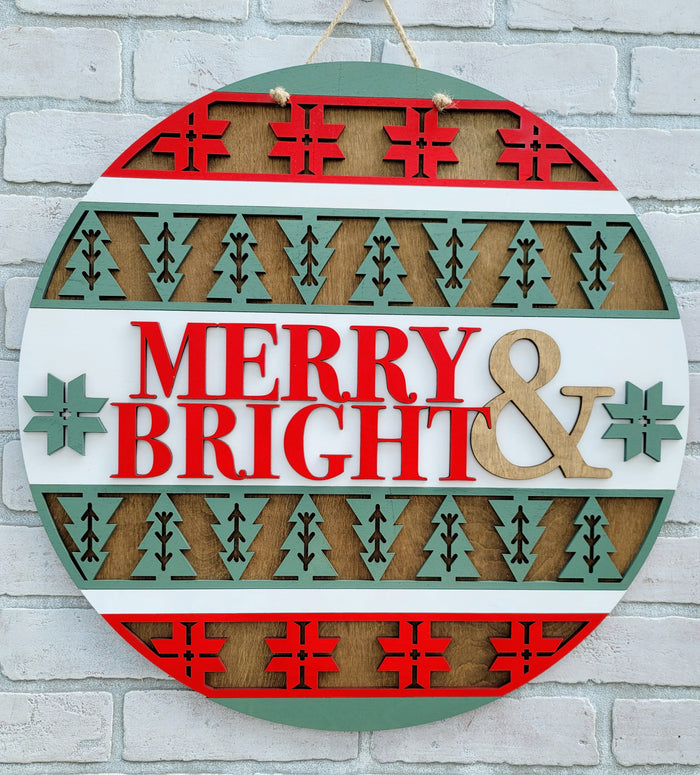 Merry & Bright Nordic Door Hanger- wholesale
