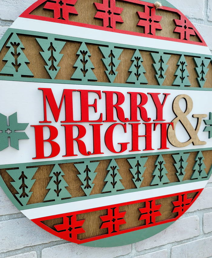 Merry & Bright Nordic Door Hanger- wholesale