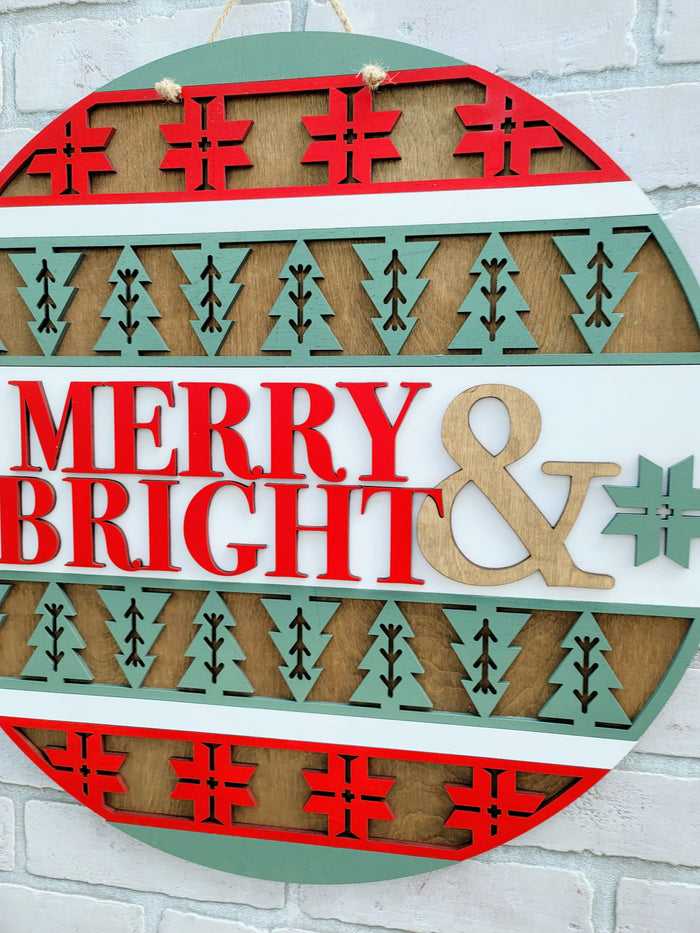 Merry & Bright Nordic Door Hanger- wholesale
