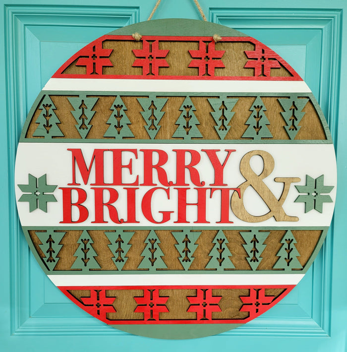 Merry & Bright Nordic Door Hanger- wholesale