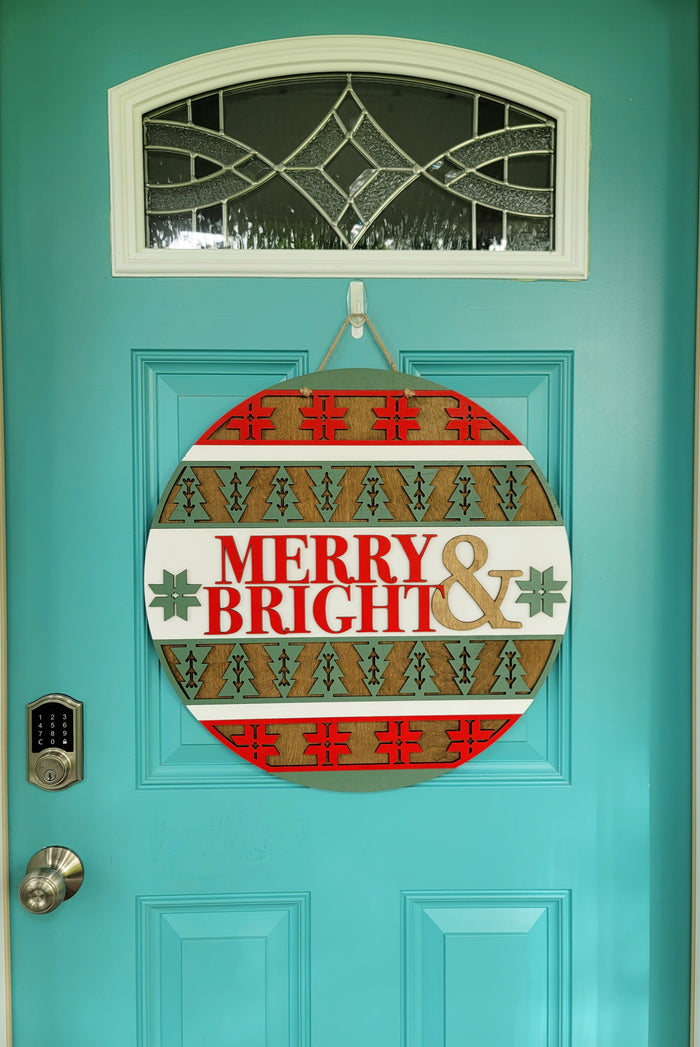 Merry & Bright Nordic Door Hanger- wholesale