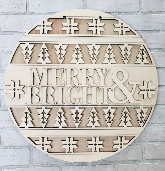 Merry & Bright Nordic Door Hanger- wholesale