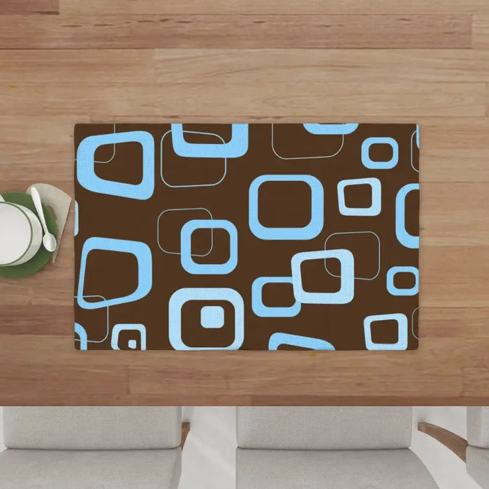 Midcentury Modern Placemats – Double Sided Reusable Table Mats - retro table linen