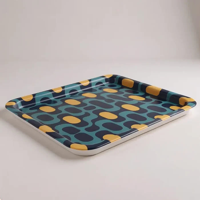 Midcentury Modern Serving Tray – Large Retro Plastic Dinner Tray - Groß (43 x 33 cm) - Trays