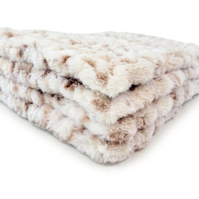 Milan Lynx Natural/Taupe Minky Blanket