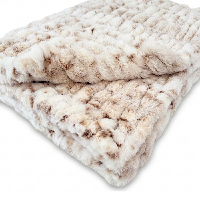 Milan Lynx Natural/Taupe Minky Blanket