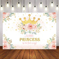 Mocsicka Golden Crown and Flowers Baby Shower Party Banners-Mocsicka Party
