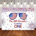 Mocsicka Red and Blue Sunglasses Happy 1st Birthday Backdrop-Mocsicka Party