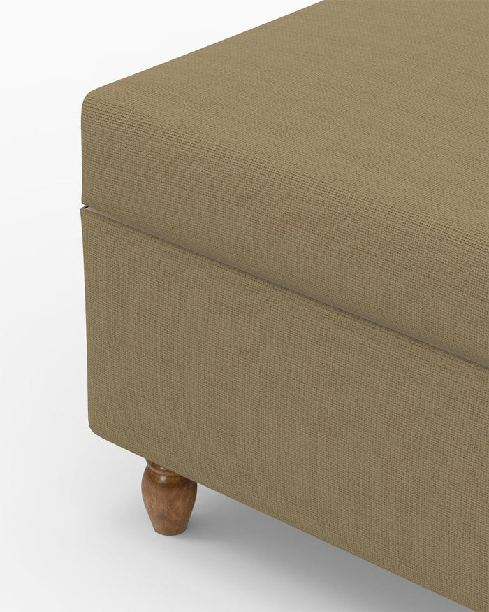 Chumbak Modern Trunk Storage Ottoman - Beach Beige
