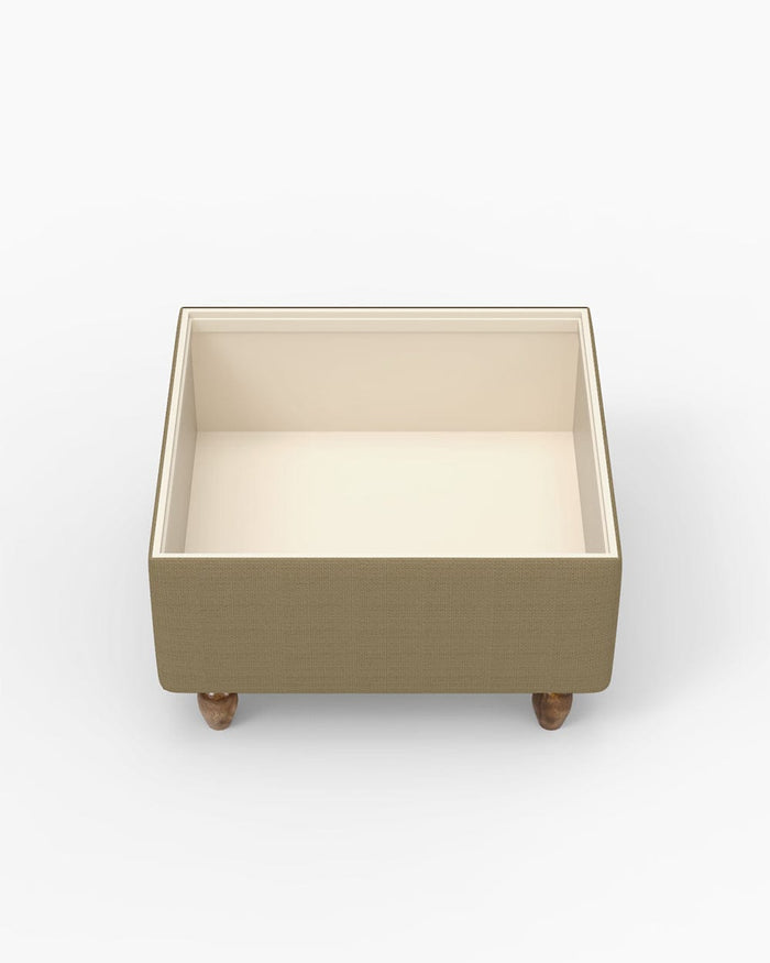 Chumbak Modern Trunk Storage Ottoman - Beach Beige