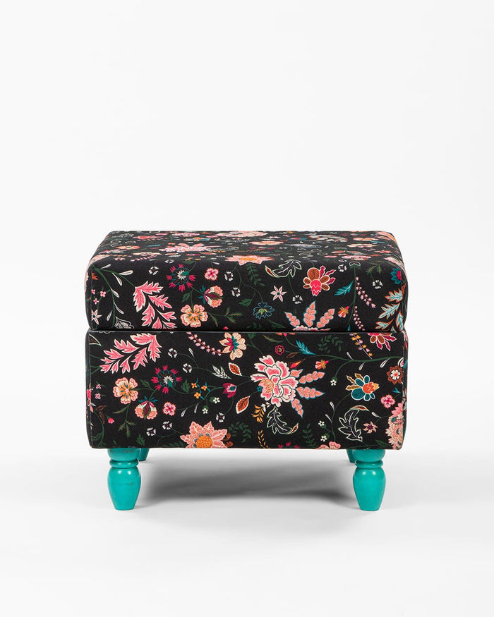 Chumbak Modern Trunk Storage Ottoman  - Bohemian Paisleys