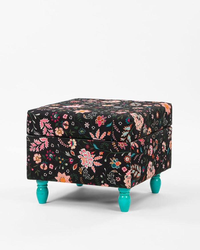 Chumbak Modern Trunk Storage Ottoman  - Bohemian Paisleys