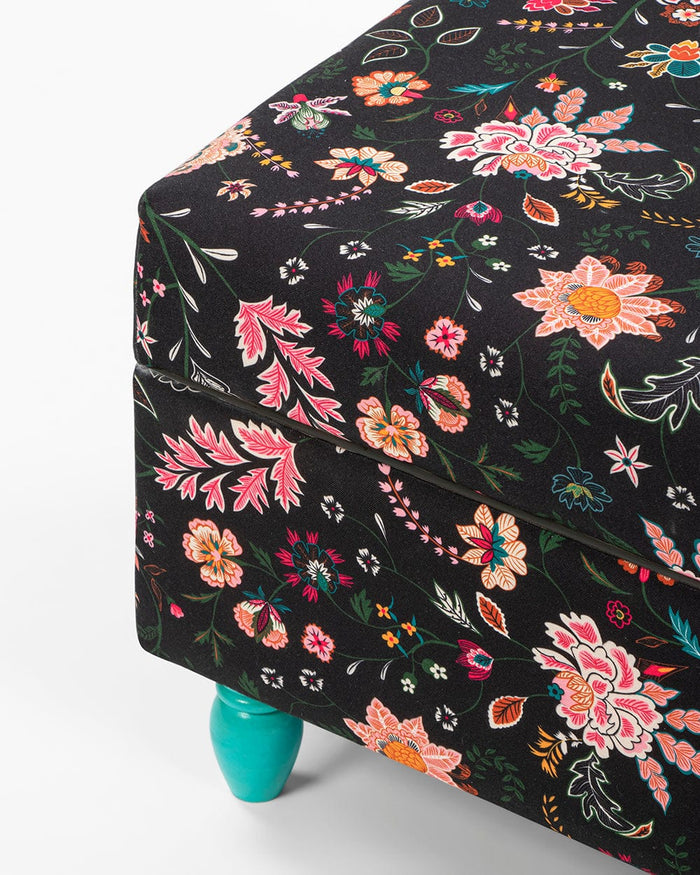 Chumbak Modern Trunk Storage Ottoman  - Bohemian Paisleys