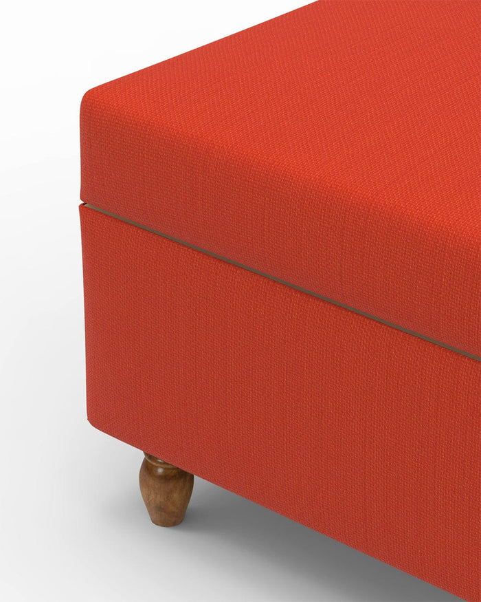 Chumbak Modern Trunk Storage Ottoman - Carribean Coral