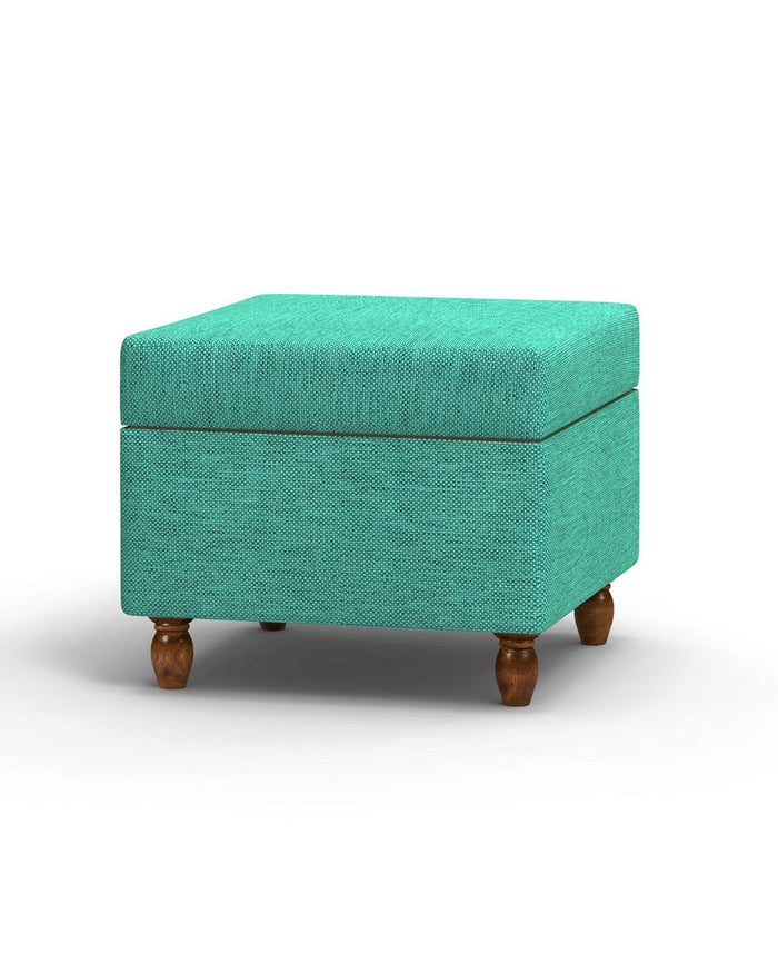 Chumbak Modern Trunk Storage Ottoman - Maldivian Teal