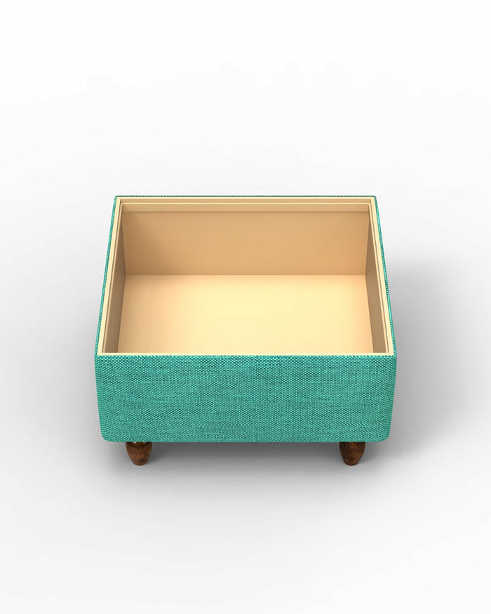 Chumbak Modern Trunk Storage Ottoman - Maldivian Teal