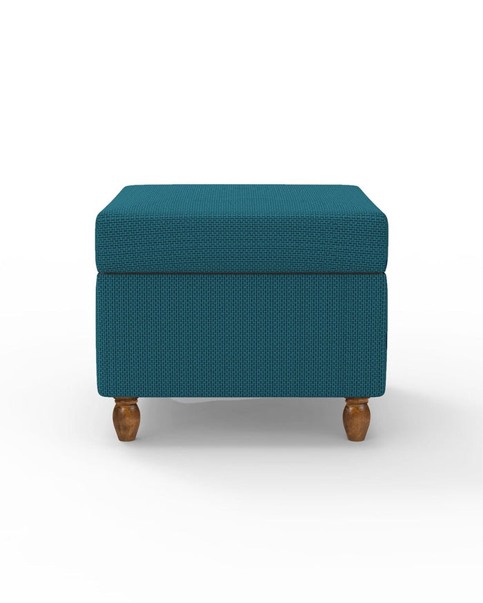 Chumbak Modern Trunk Storage Ottoman - Mediterranian Blue