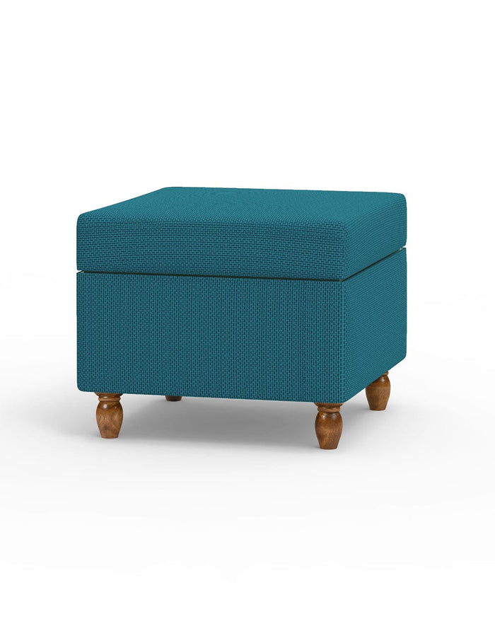 Chumbak Modern Trunk Storage Ottoman - Mediterranian Blue