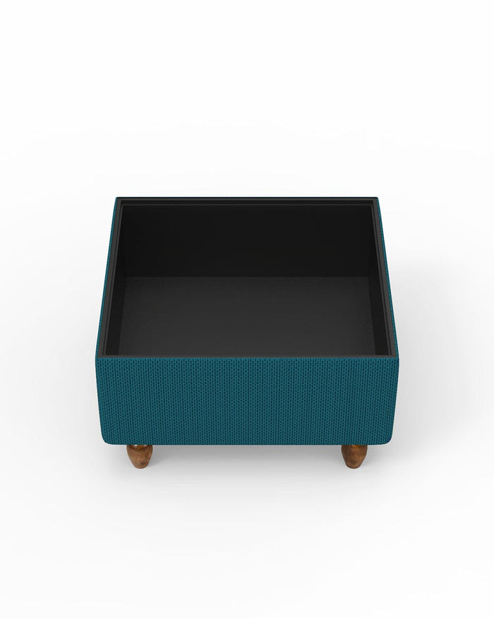 Chumbak Modern Trunk Storage Ottoman - Mediterranian Blue