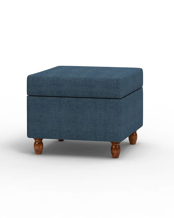 Chumbak Modern Trunk Storage Ottoman - Sailor Blue
