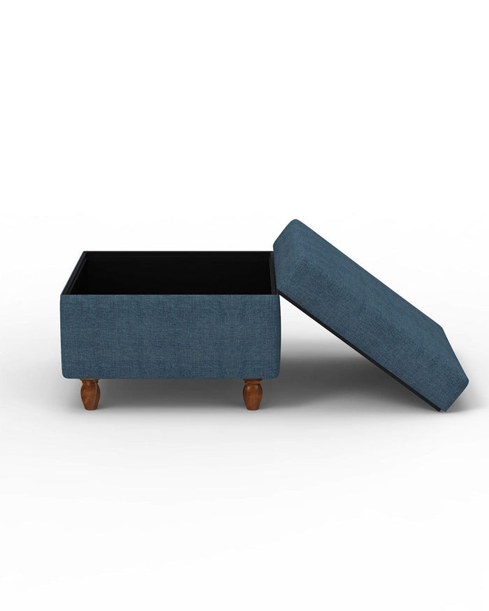 Chumbak Modern Trunk Storage Ottoman - Sailor Blue
