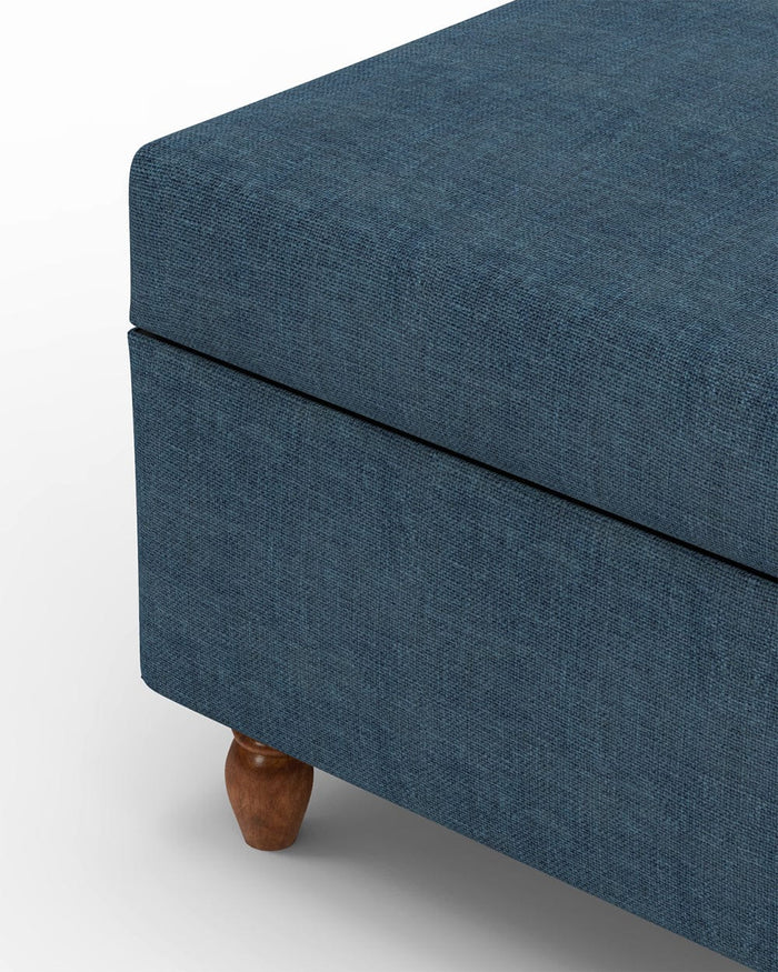 Chumbak Modern Trunk Storage Ottoman - Sailor Blue