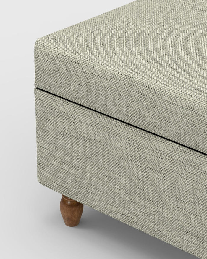 Chumbak Modern Trunk Storage Ottoman - Srilanka Ivory