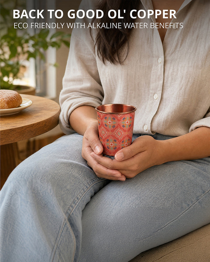 Moroccan Tile Copper Tumbler- Small