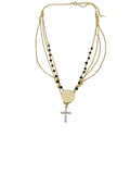 Multi-Layer Cross Disc Necklace