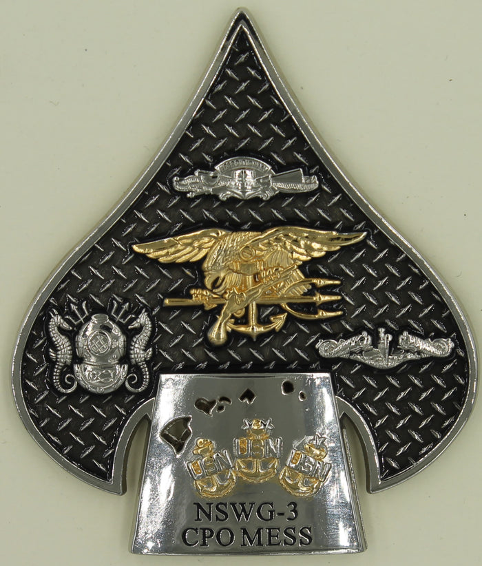 Naval Special Warfare Group Three/3 CPO Mess SEAL Navy Challenge Coin