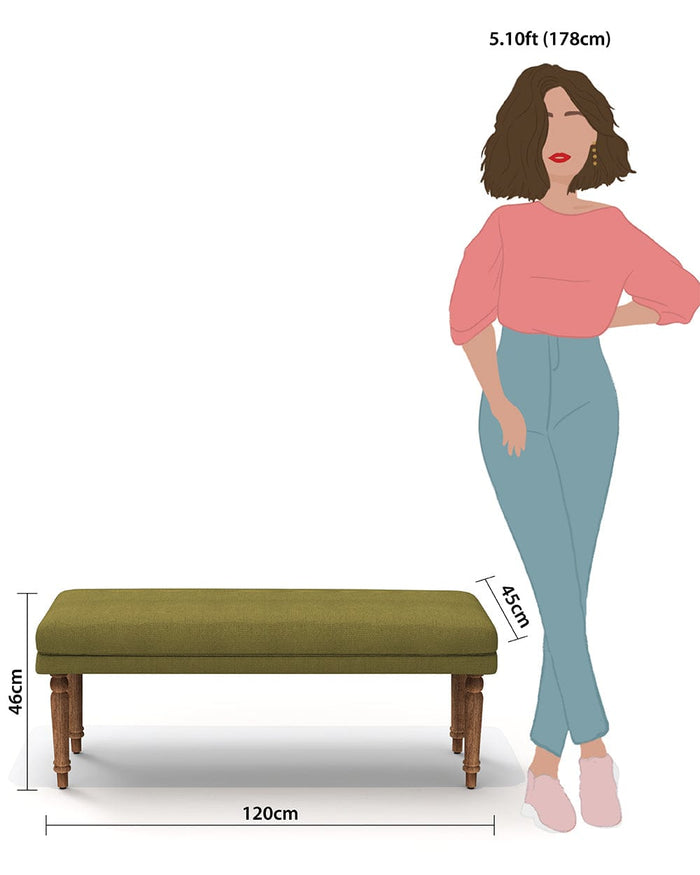 Chumbak Nawaab Bench - Savanna Green