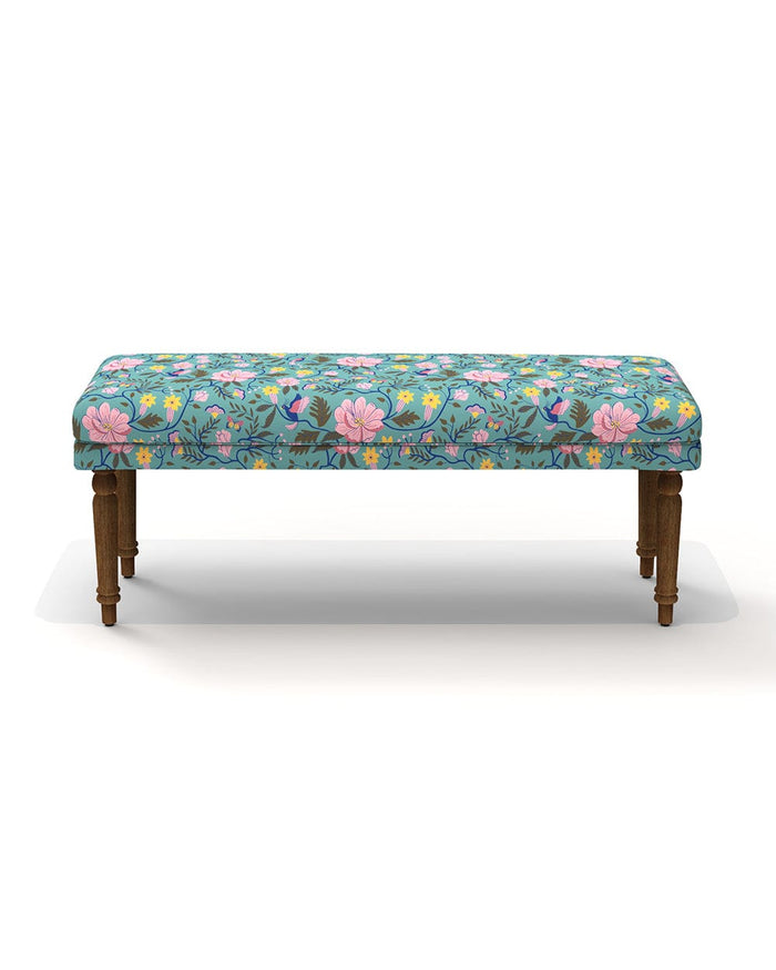 Chumbak Nawaab Bench - Spring Bloom Teal