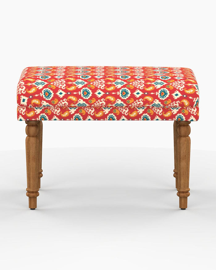 Chumbak Nawaab Bench Small - Red Ikkat