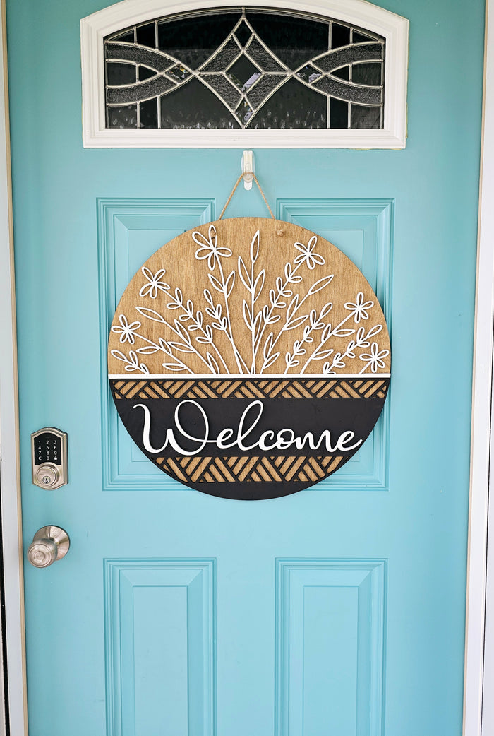 Neutral Floral Door Hanger-wholesale