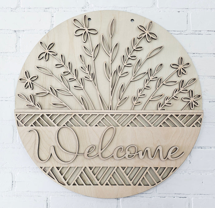 Neutral Floral Door Hanger-wholesale