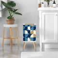 Nordic Retro Trash Can with Lid Blue Mid Century Modern Decor - One Size - retro tash cans