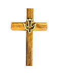 Olive Wood Wall Cross with Holy Spirit Dove – Handcrafted in Bethlehem